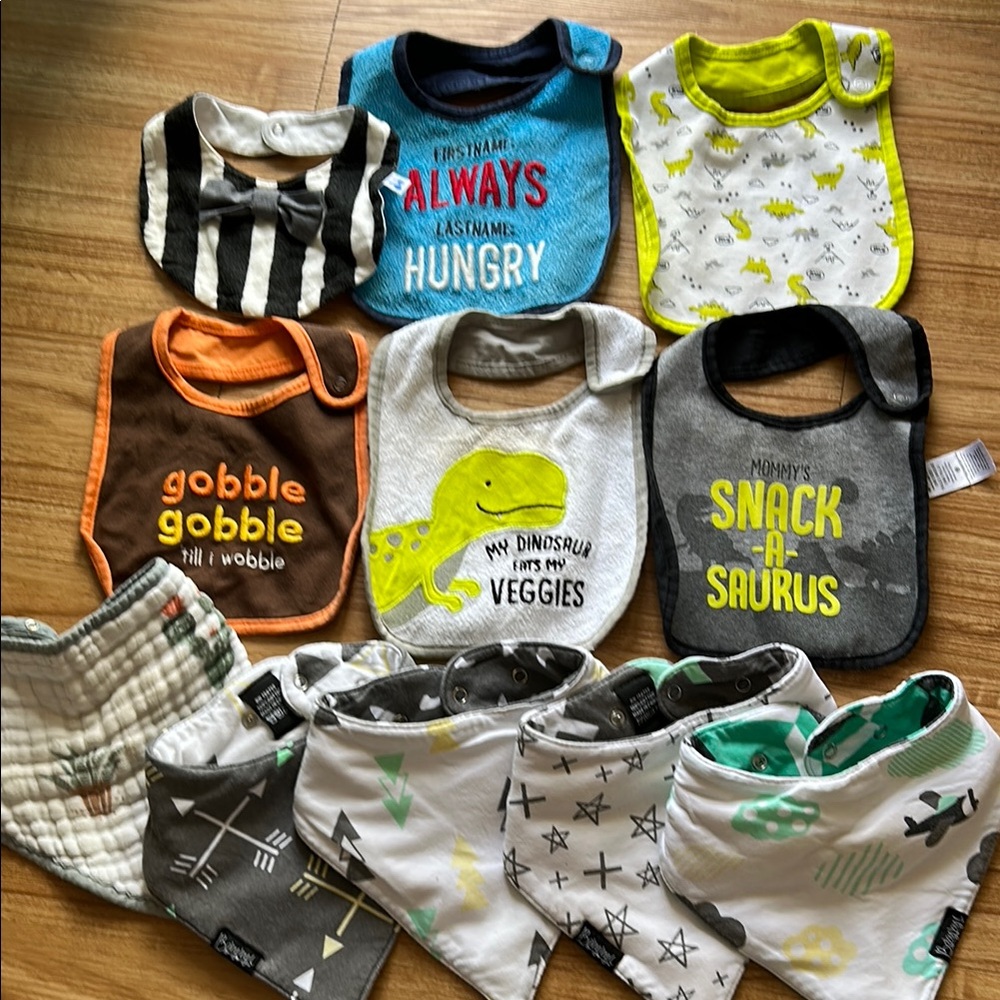 Carter's Blue and Green Bibs Set for Stylish Mealtime